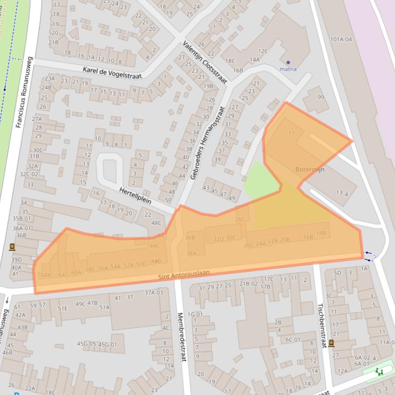 Kaart van postcodegebied 6221XK.