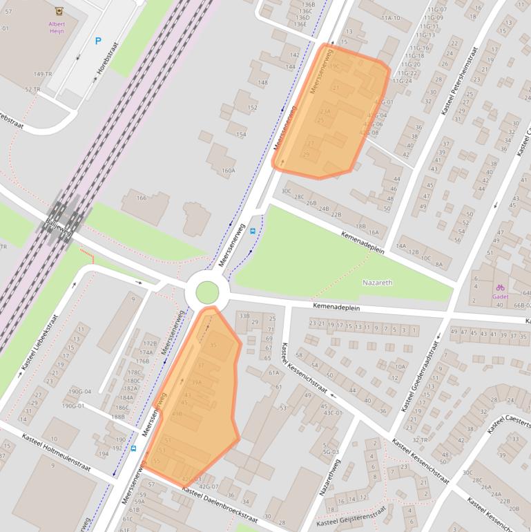 Kaart van postcodegebied 6222AG.