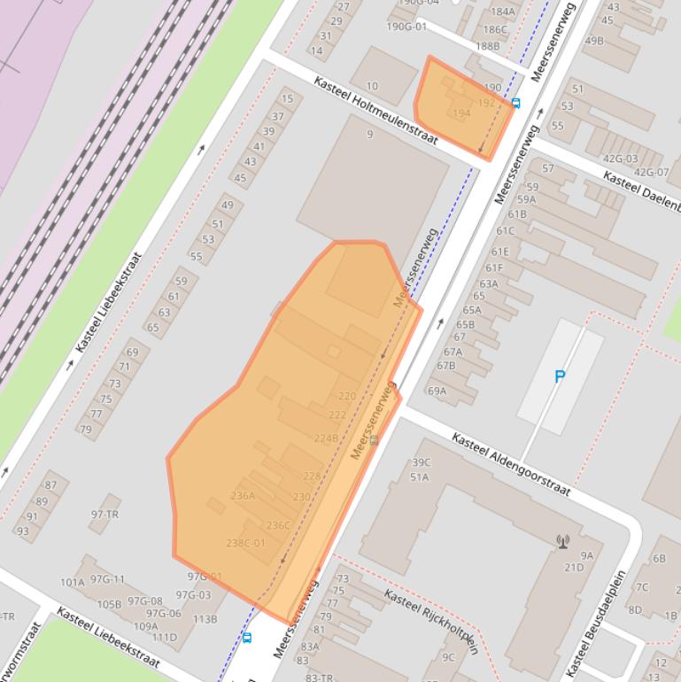 Kaart van postcodegebied 6222AL.