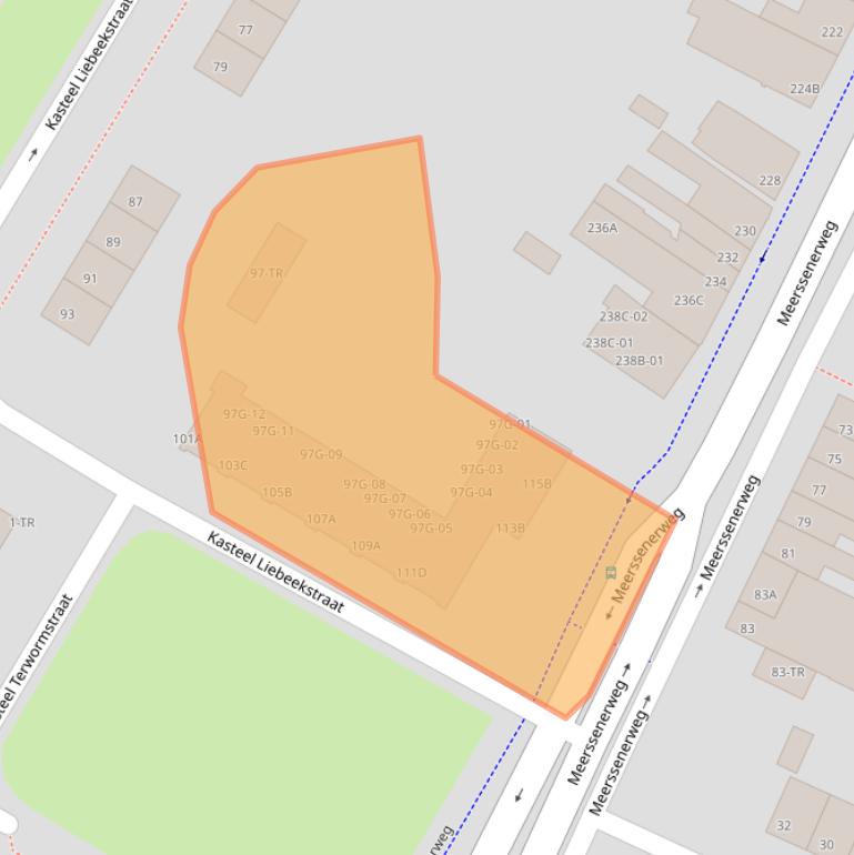 Kaart van postcodegebied 6222BC.