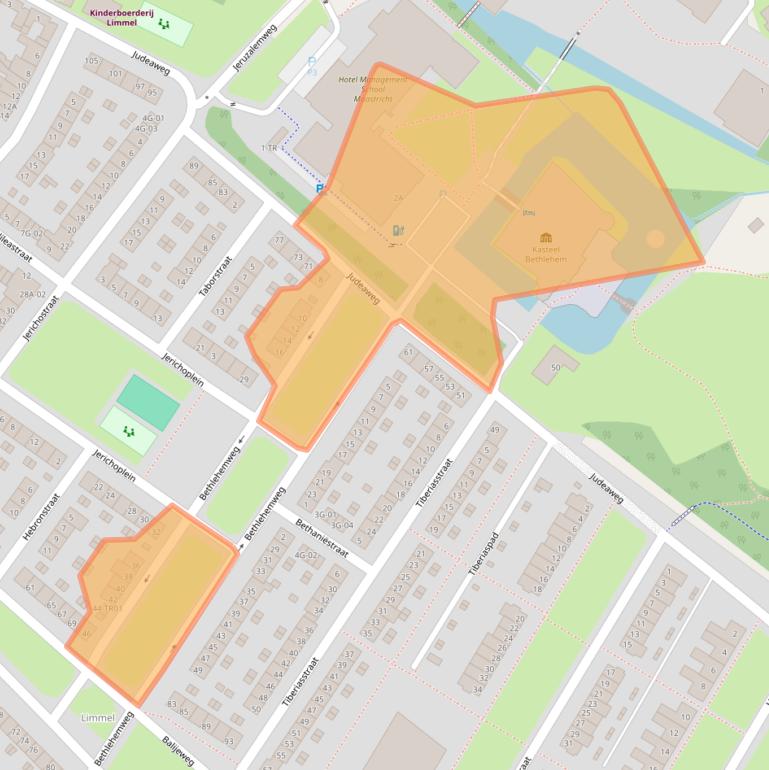 Kaart van postcodegebied 6222BM.