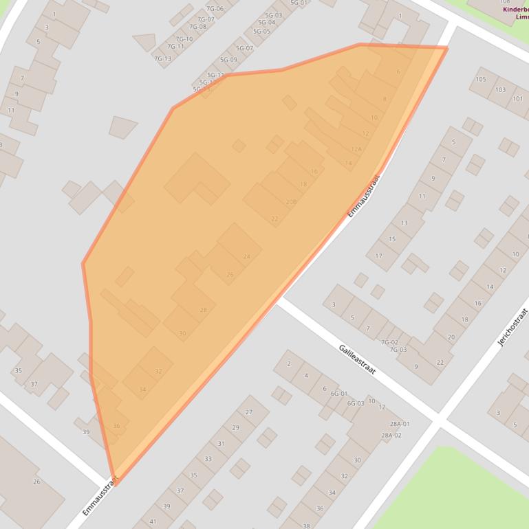 Kaart van postcodegebied 6222CJ.