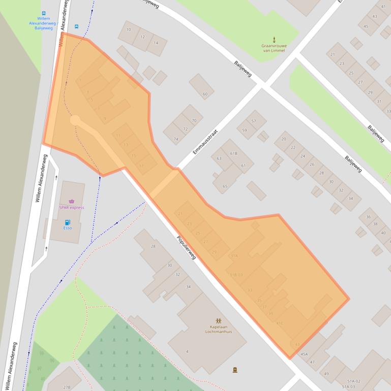 Kaart van postcodegebied 6222CN.