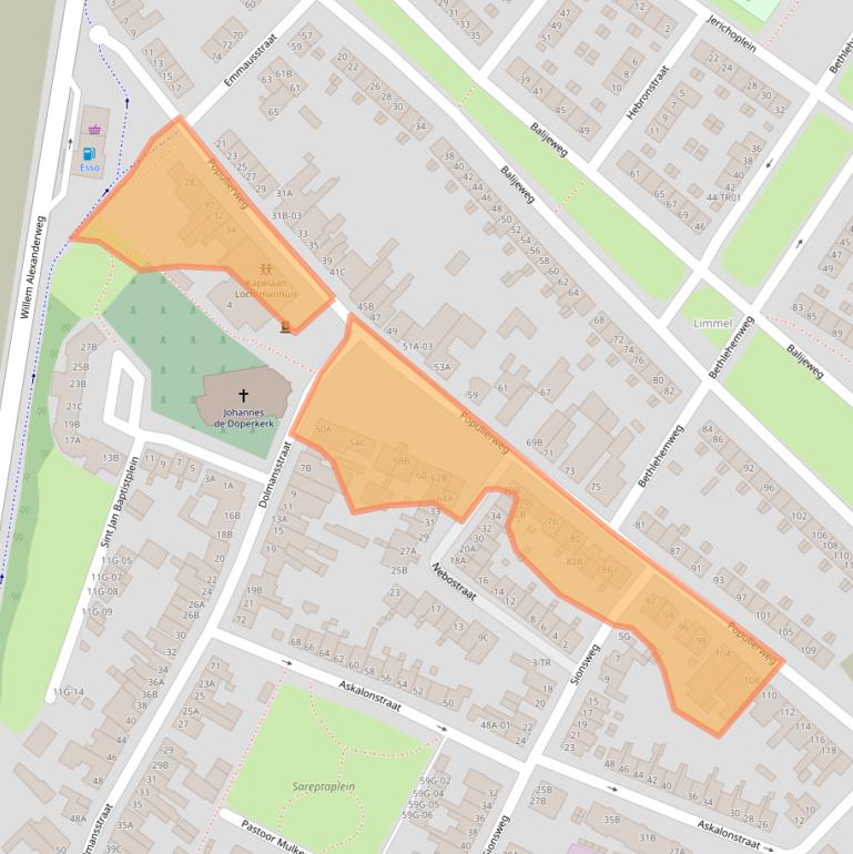 Kaart van postcodegebied 6222CS.