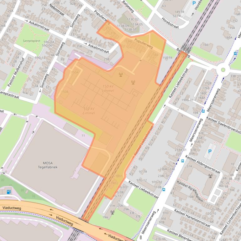 Kaart van postcodegebied 6222CT.