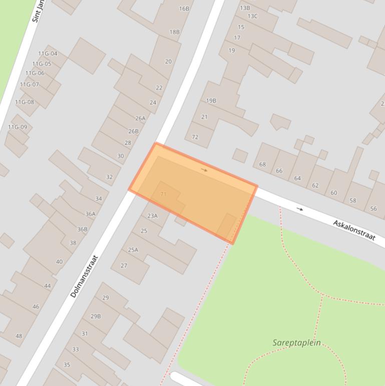 Kaart van postcodegebied 6222CW.