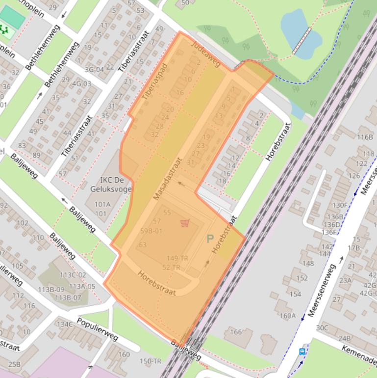 Kaart van postcodegebied 6222DZ.