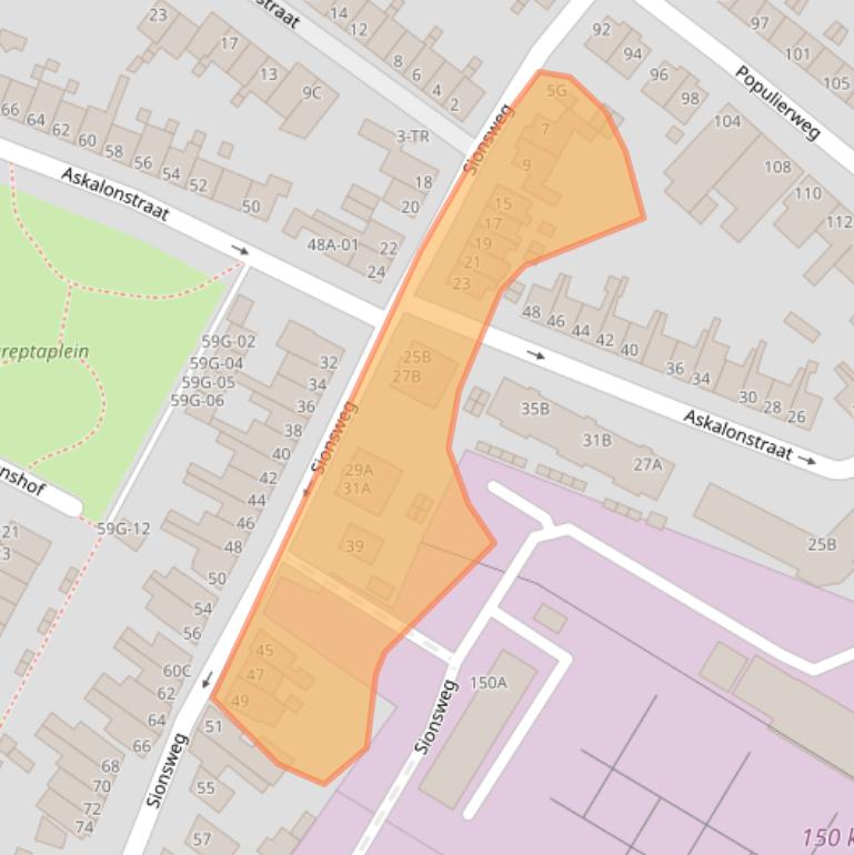 Kaart van postcodegebied 6222EH.