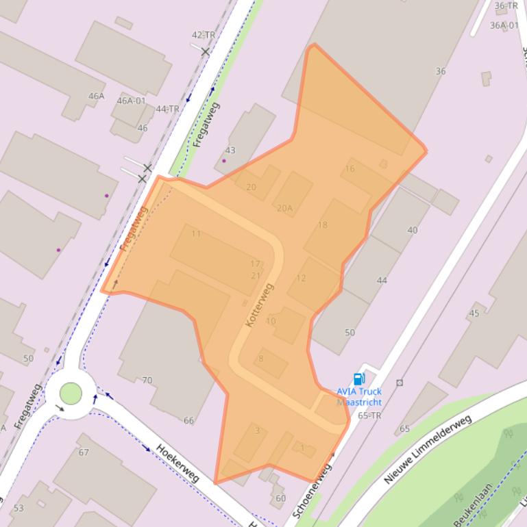 Kaart van postcodegebied 6222NR.