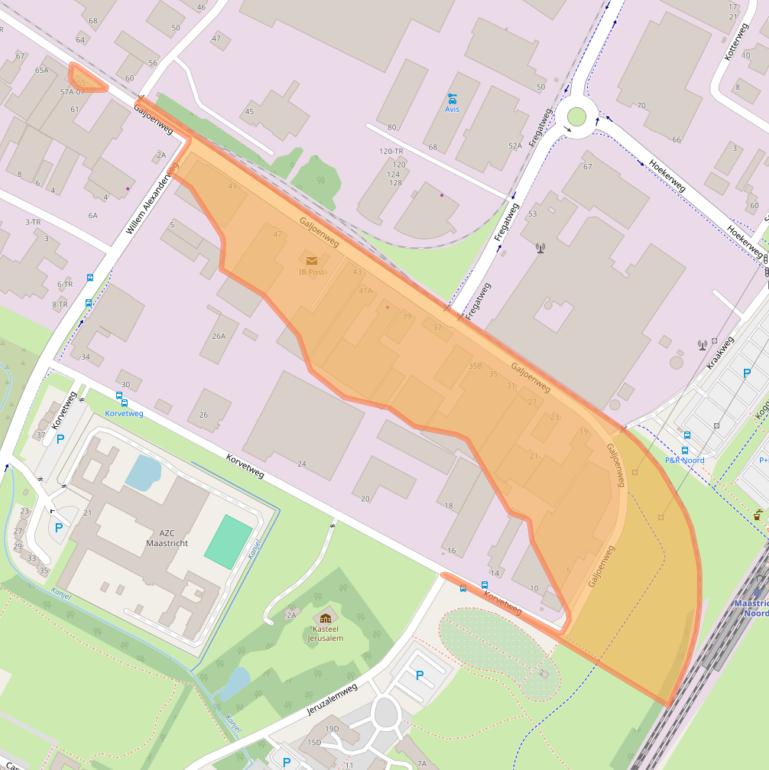 Kaart van postcodegebied 6222NS.