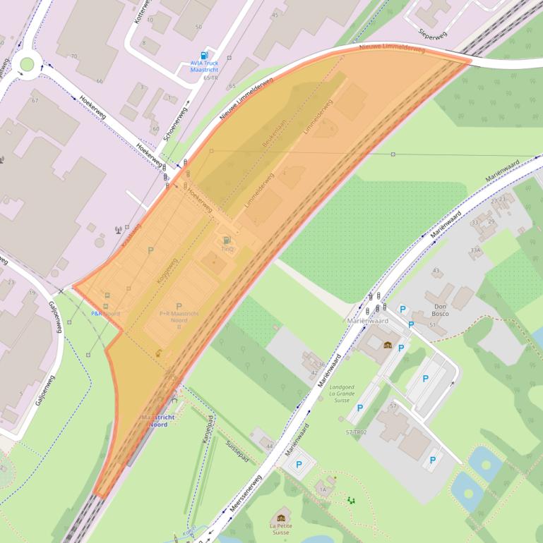 Kaart van postcodegebied 6222PB.