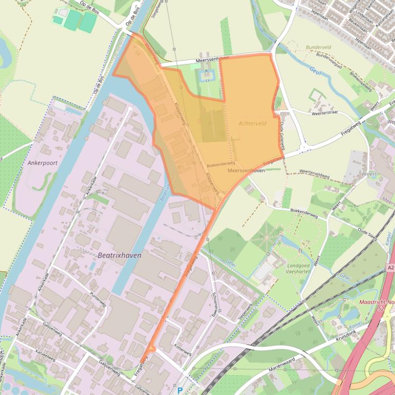 Kaart van postcodegebied 6222PC.