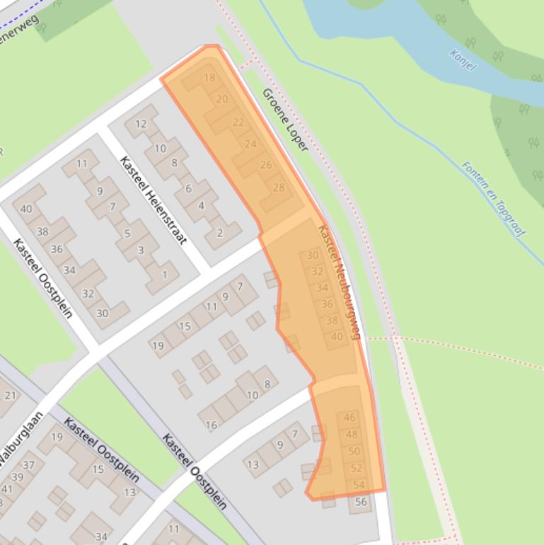 Kaart van postcodegebied 6222SG.