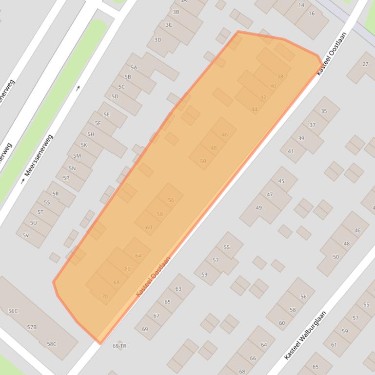 Kaart van postcodegebied 6222TC.
