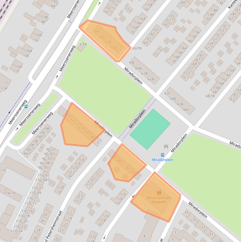 Kaart van postcodegebied 6222TE.