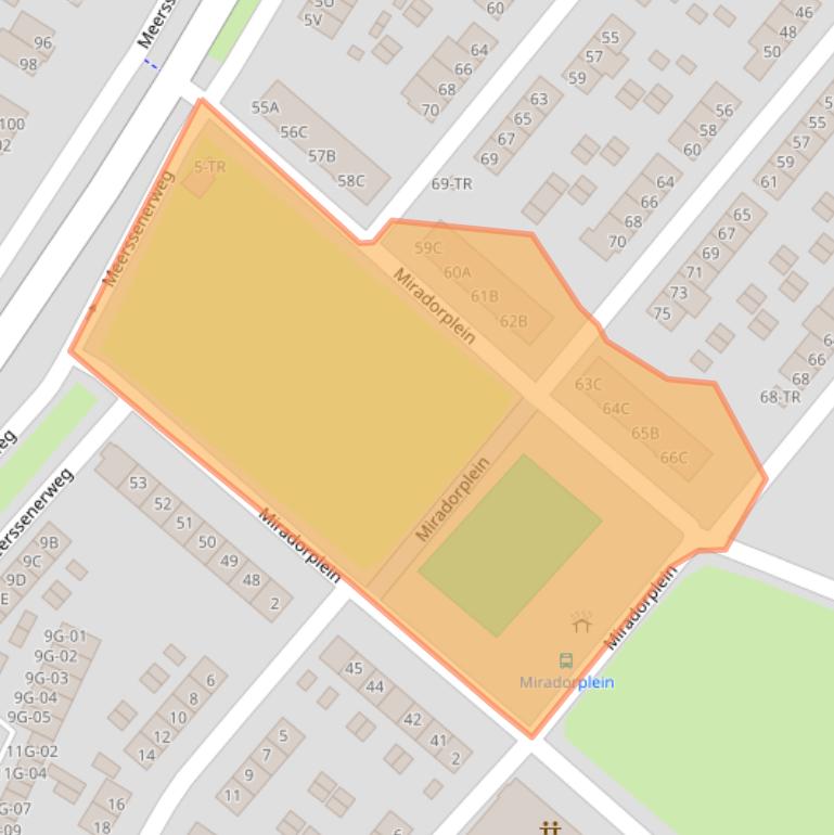 Kaart van postcodegebied 6222TG.