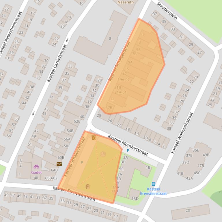 Kaart van postcodegebied 6222TN.