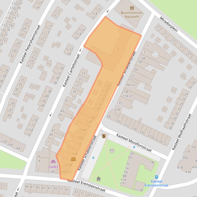 Kaart van postcodegebied 6222TP.