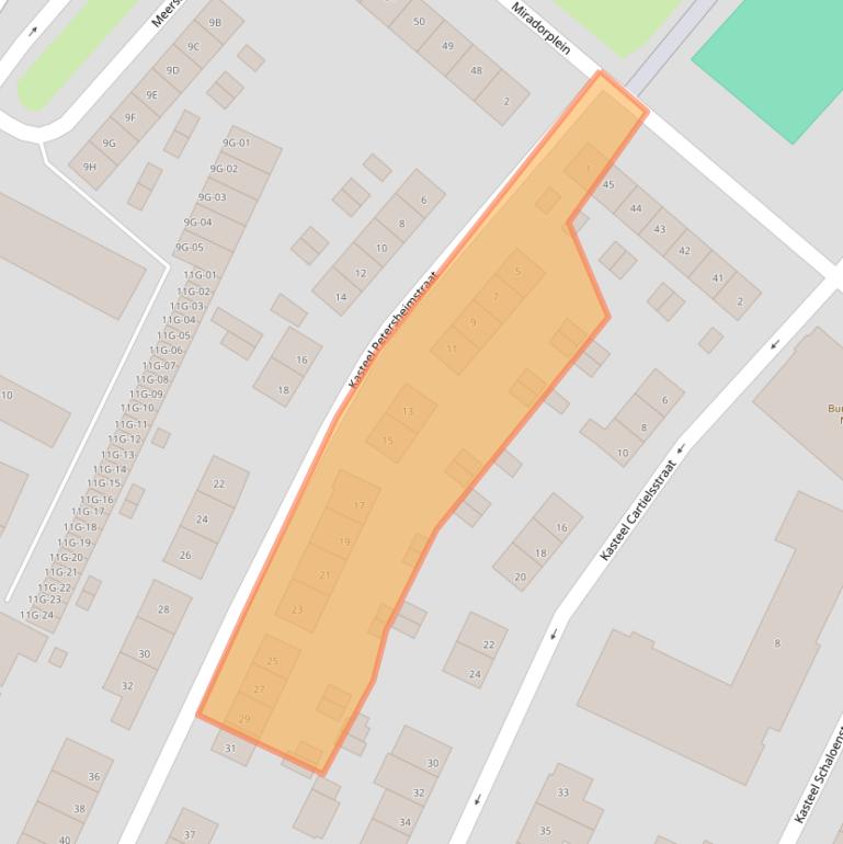 Kaart van postcodegebied 6222TV.