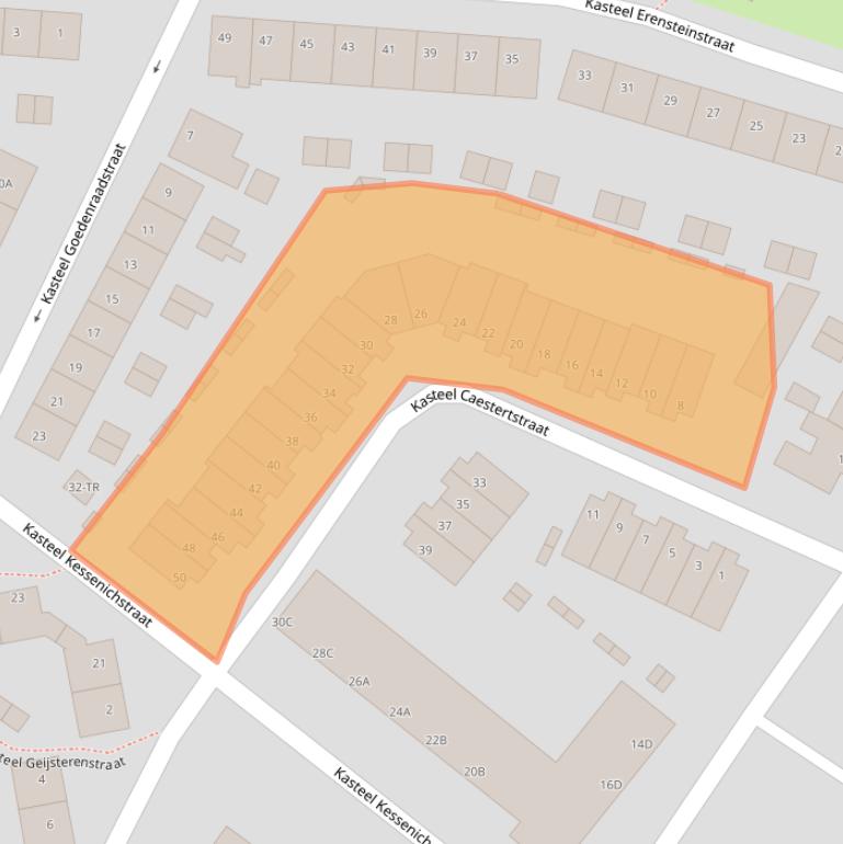 Kaart van postcodegebied 6222VB.