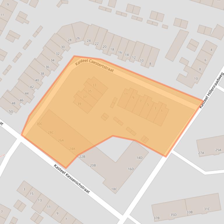 Kaart van postcodegebied 6222VC.