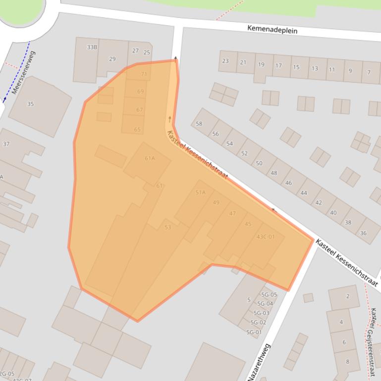 Kaart van postcodegebied 6222VL.