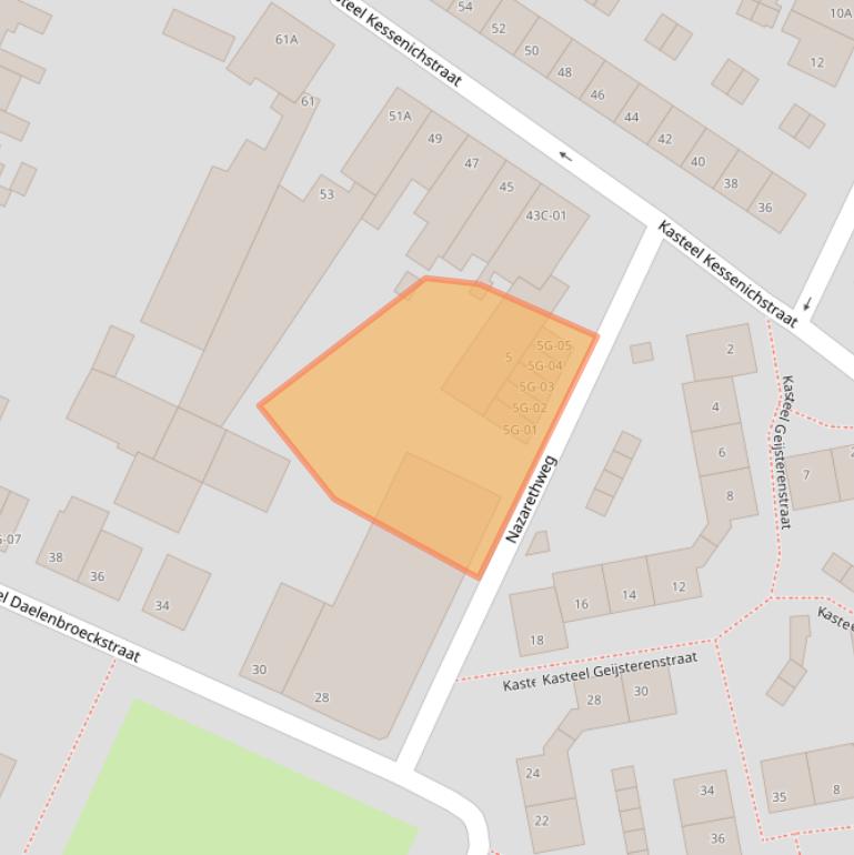 Kaart van postcodegebied 6222VN.