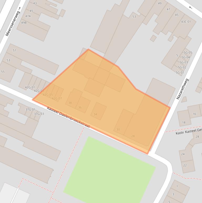 Kaart van postcodegebied 6222VP.