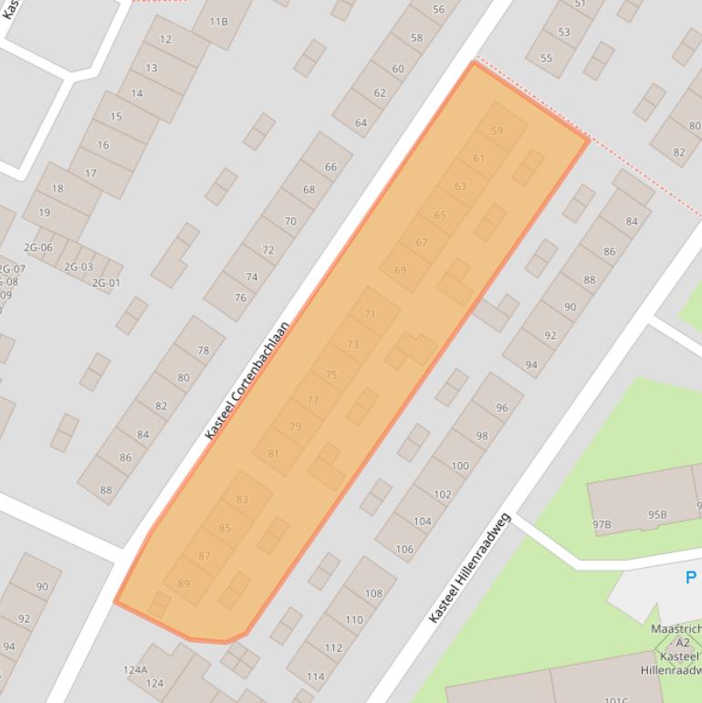 Kaart van postcodegebied 6222VW.