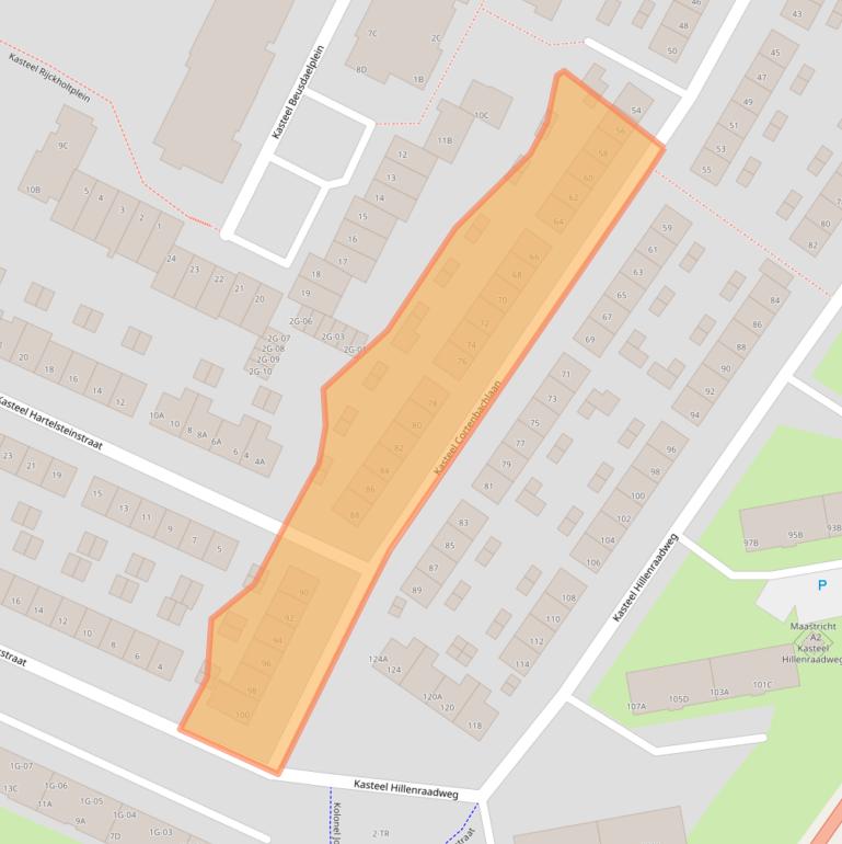 Kaart van postcodegebied 6222VZ.