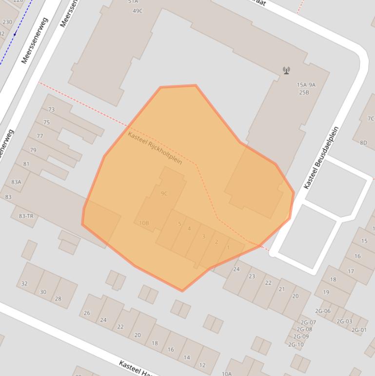 Kaart van postcodegebied 6222WE.