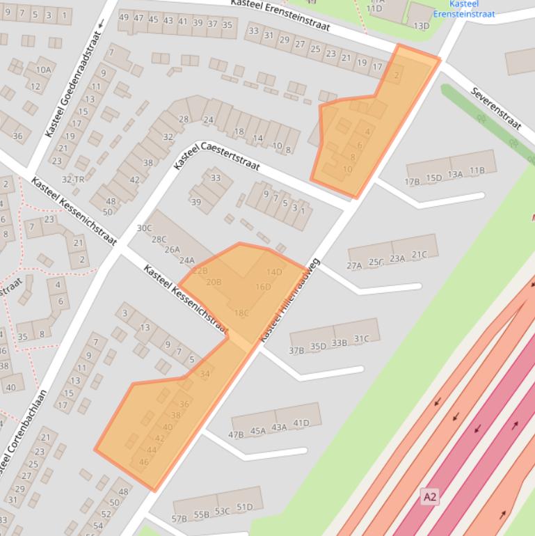 Kaart van postcodegebied 6222XW.