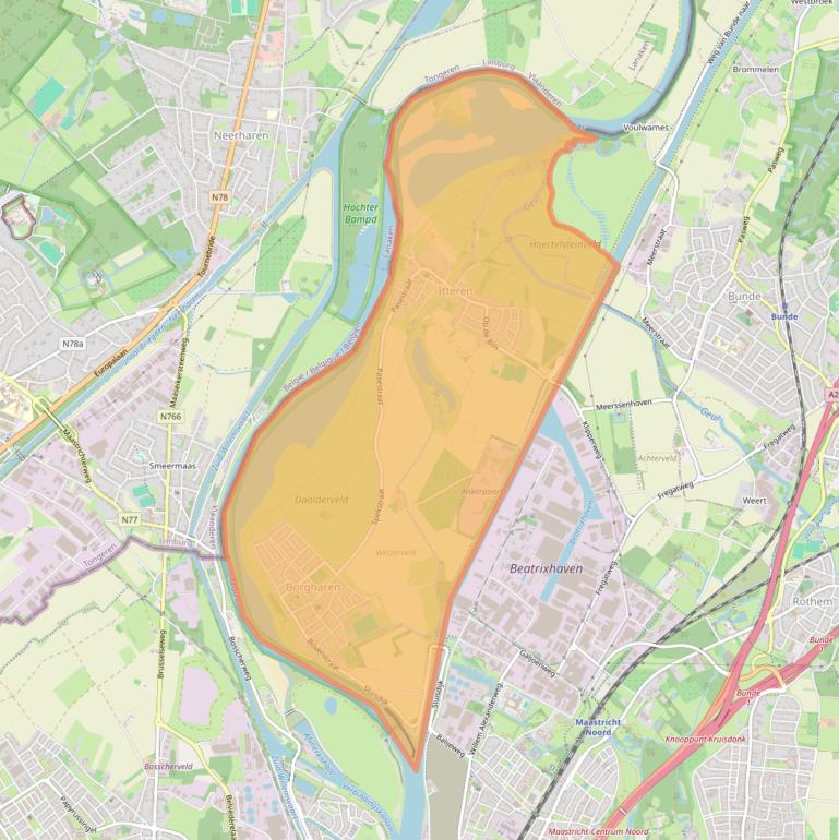 Kaart van postcodegebied 6223.