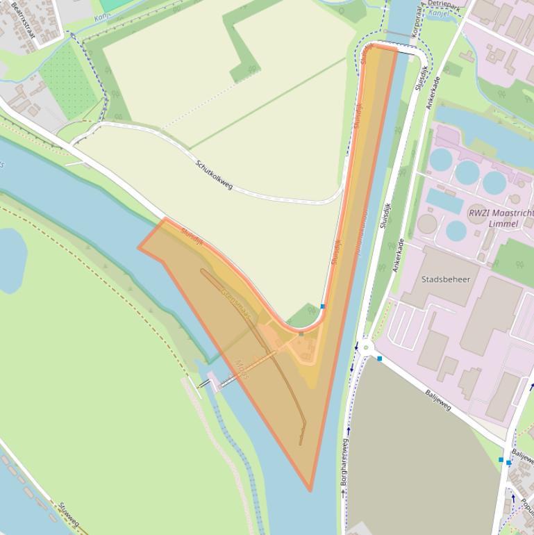 Kaart van postcodegebied 6223AB.