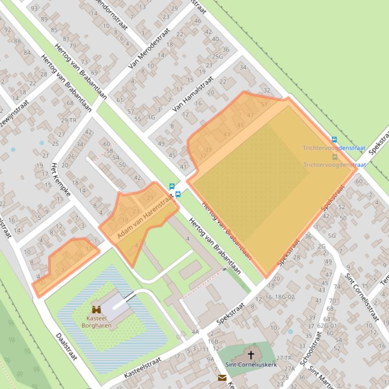 Kaart van postcodegebied 6223CA.