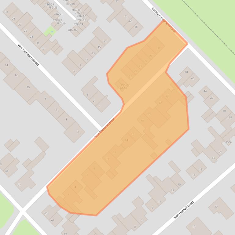 Kaart van postcodegebied 6223CM.