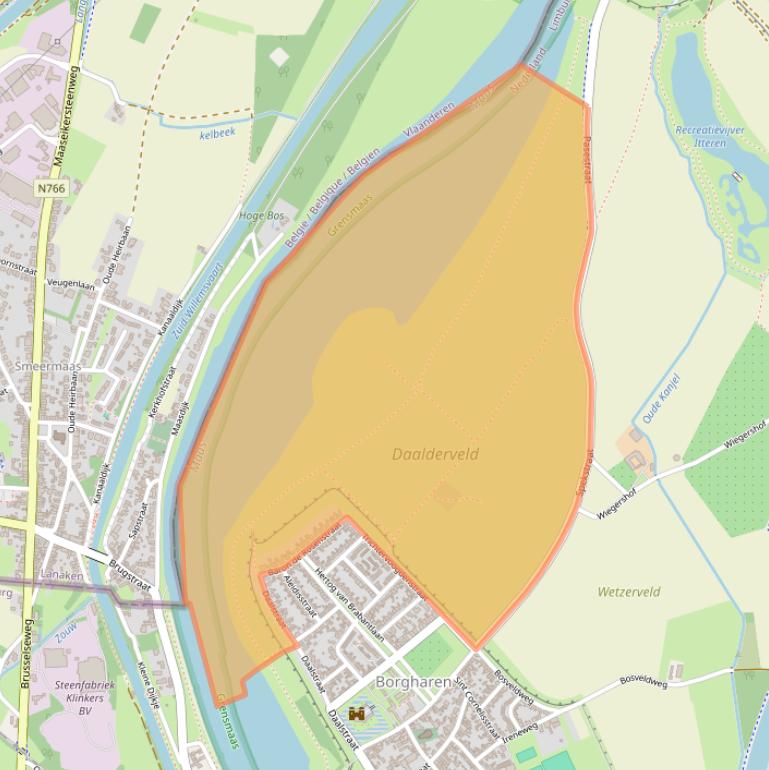 Kaart van postcodegebied 6223EA.