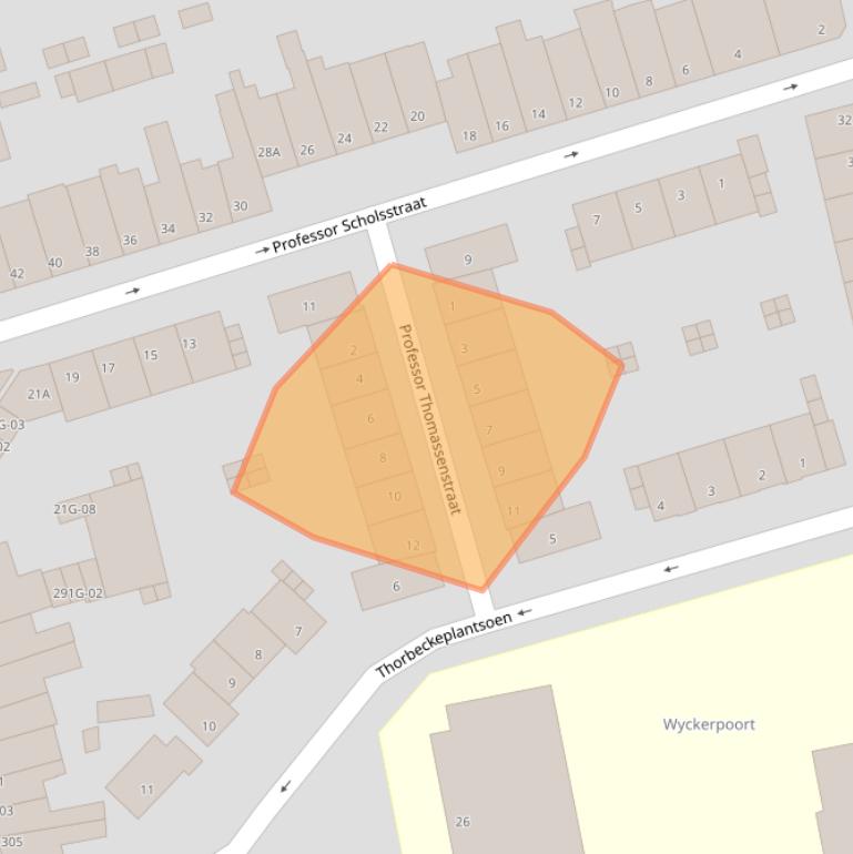 Kaart van postcodegebied 6224CA.