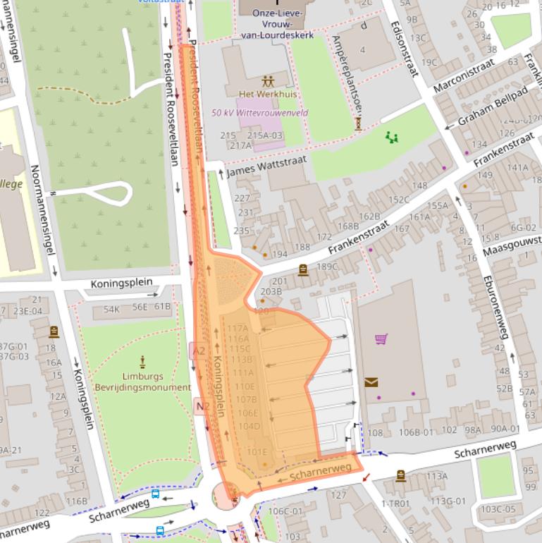 Kaart van postcodegebied 6224EH.