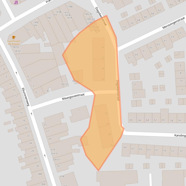 Kaart van postcodegebied 6224HL.