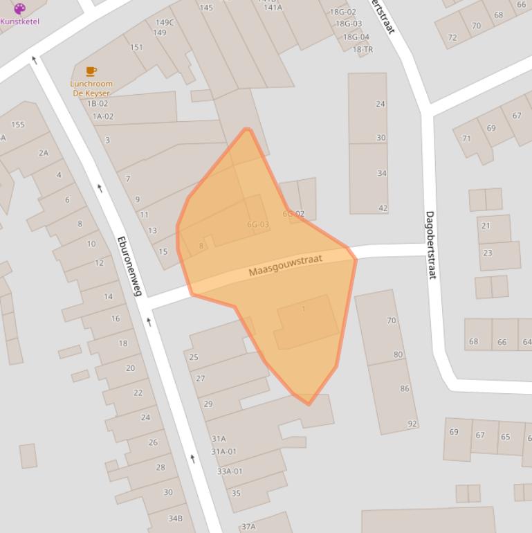 Kaart van postcodegebied 6224HS.