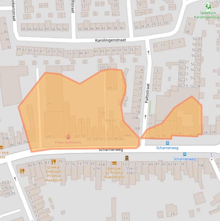 Kaart van postcodegebied 6224JH.