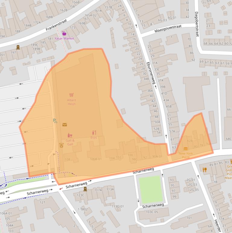 Kaart van postcodegebied 6224JJ.
