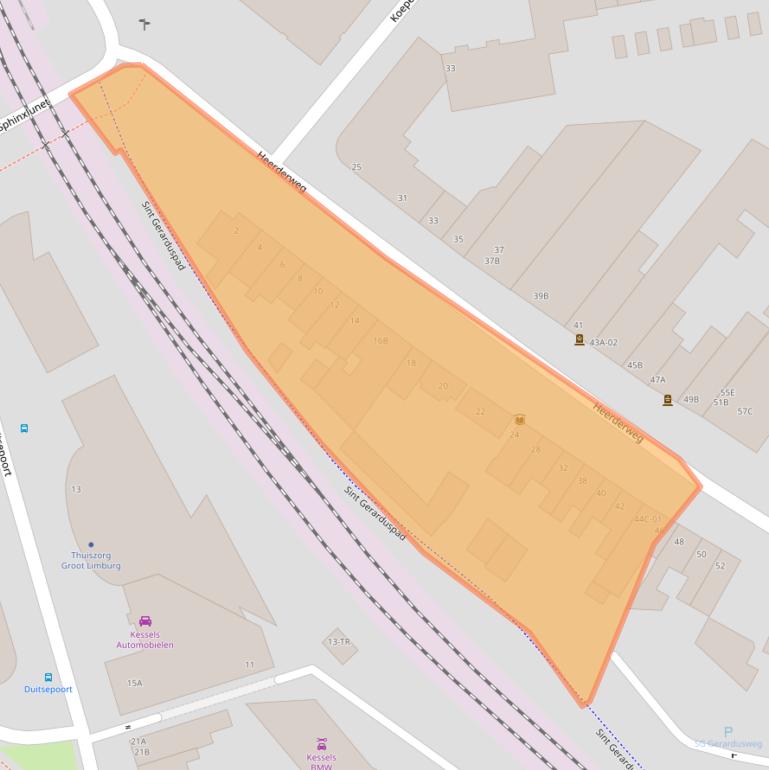 Kaart van postcodegebied 6224LE.