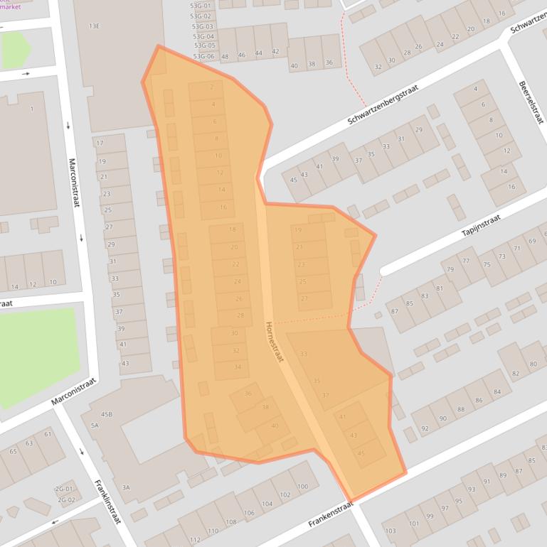 Kaart van postcodegebied 6224TE.
