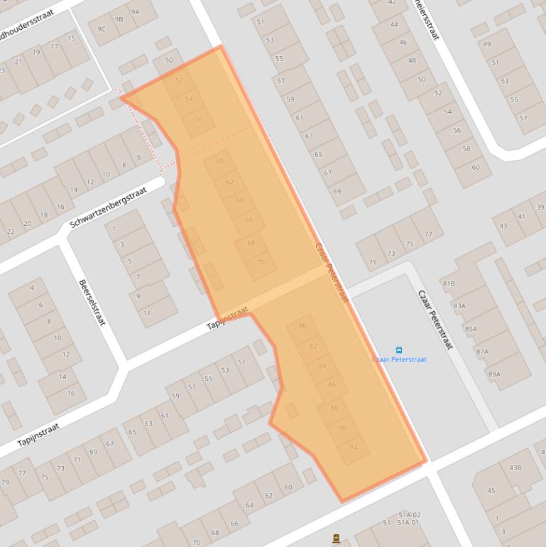 Kaart van postcodegebied 6224TR.