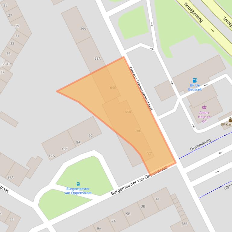 Kaart van postcodegebied 6224TX.