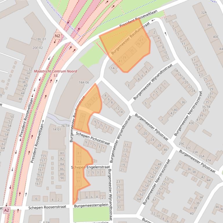 Kaart van postcodegebied 6224XB.