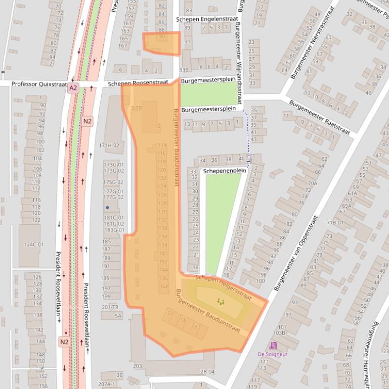 Kaart van postcodegebied 6224XE.