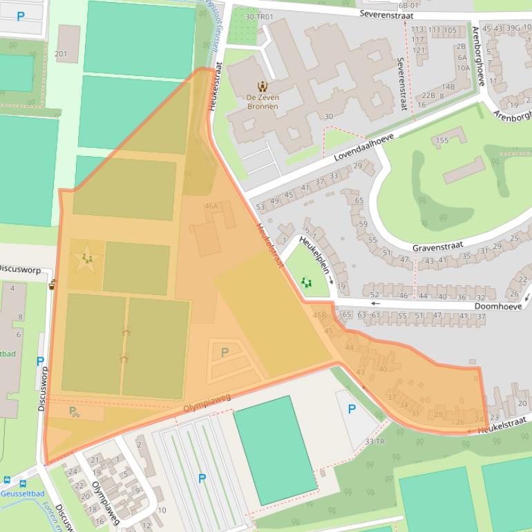 Kaart van postcodegebied 6225AB.